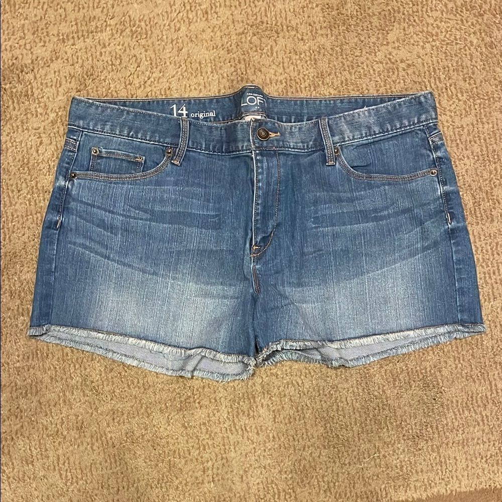 LOFT Medium Wash Jean Shorts Relaxed Fit